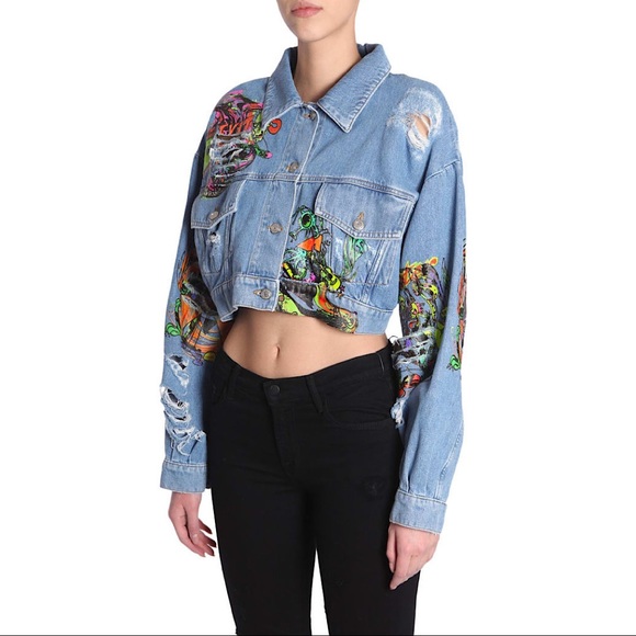 Jeremy Scott Graphic Print Denim Jacket - Picture 4 of 9